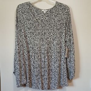 Terra & Sky Women's 3X LS Pintuck Blouse